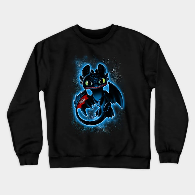 Night Dragon Crewneck Sweatshirt by alemaglia